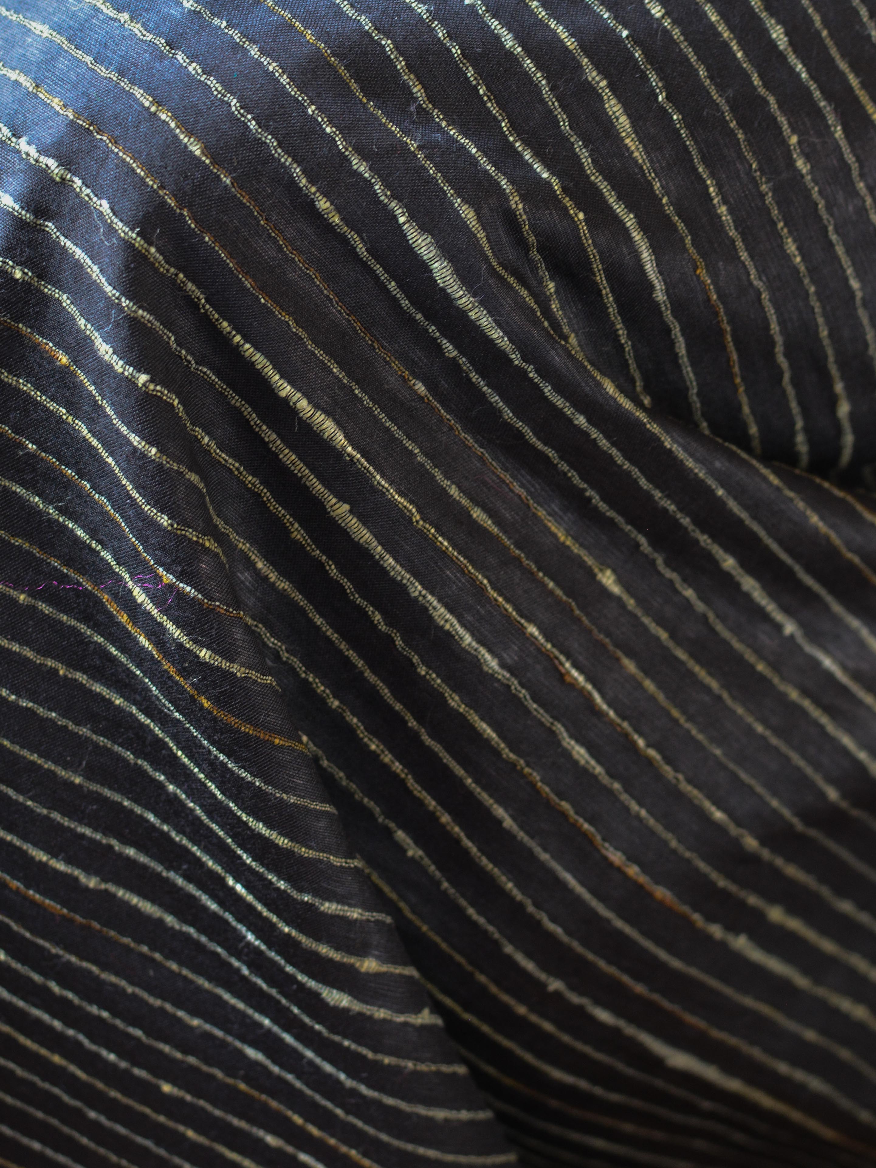 Bhagalpuri Silk Cotton Suit Set With Ghichha Jaal Kameez & Shibori Dupatta-Black