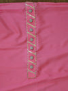 Banarasee Semi Silk Salwar Kameez Fabric With Hand-Painted Organza Dupatta-Pink