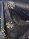 Handloom Khadi Cotton Hand-Dyed Batik Pattern Salwar Kameez Dupatta Set-Blue & Yellow