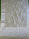 Banarasee Cotton Silk Saree With Zari Buti & Border-Beige