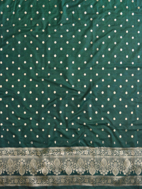 Banarasee Semi Katan Salwar Kameez Dupatta Set With Sona Rupa Zari Work-Green & Onion Pink