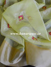 Banarasee Cotton Silk Saree With Embroidered Buta & Zari Border-Green