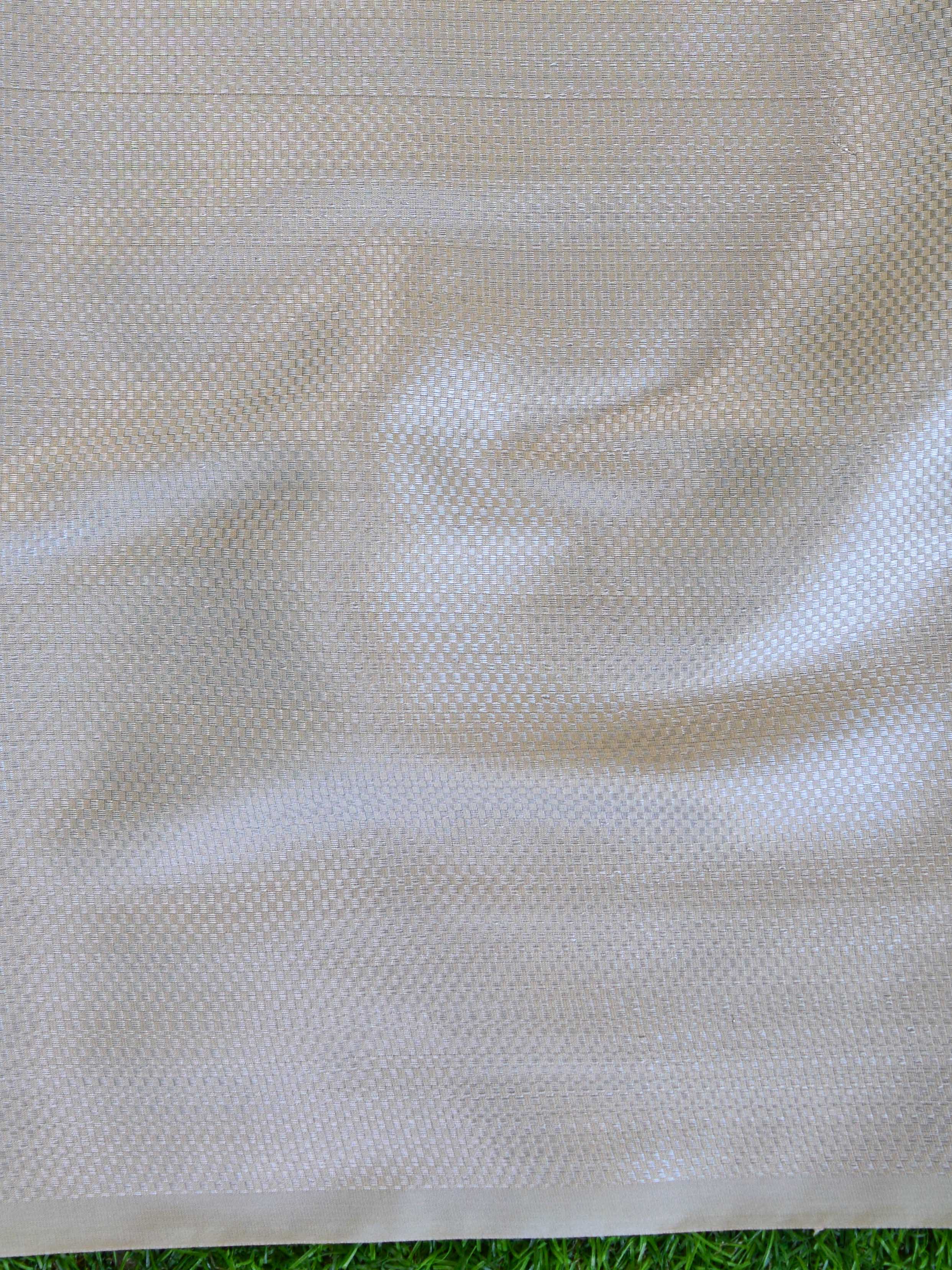 Banarasee Cotton Silk Saree With Zari Buti & Border-Beige