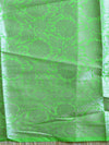 Banarasee Handwoven Semi-Chiffon Saree With Silver Zari & Dual Color-Green & Pink