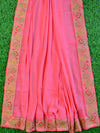 Banarasee Semi-Silk Salwar Kameez Fabric With Meena Buti-Peach