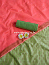 Banarasee Cotton Silk Salwar Kameez Ghichha Leaf Buti Fabric & Dupatta-Green & Pink