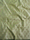Banarasee Cotton Silk Salwar Kameez Ghichha Leaf Buti Fabric & Dupatta-Green & Pink