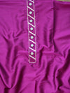 Banarasee Semi Silk Salwar Kameez Fabric With Hand-Painted Organza Dupatta-Magenta