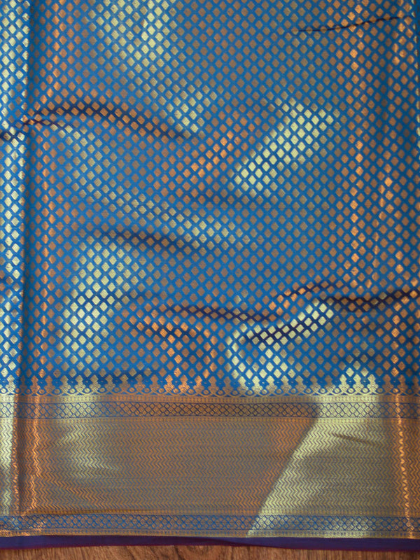 Banarasee Art Silk Saree With Zari Buta & Border-Green