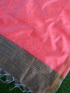 Banarasee Cotton Silk Salwar Kameez Ghichha Leaf Buti Fabric & Dupatta-Green & Pink