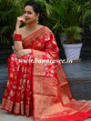 Banarasee Organza Mix Saree With Sona Rupa Jaal Design-Red