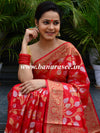 Banarasee Organza Mix Saree With Sona Rupa Jaal Design-Red