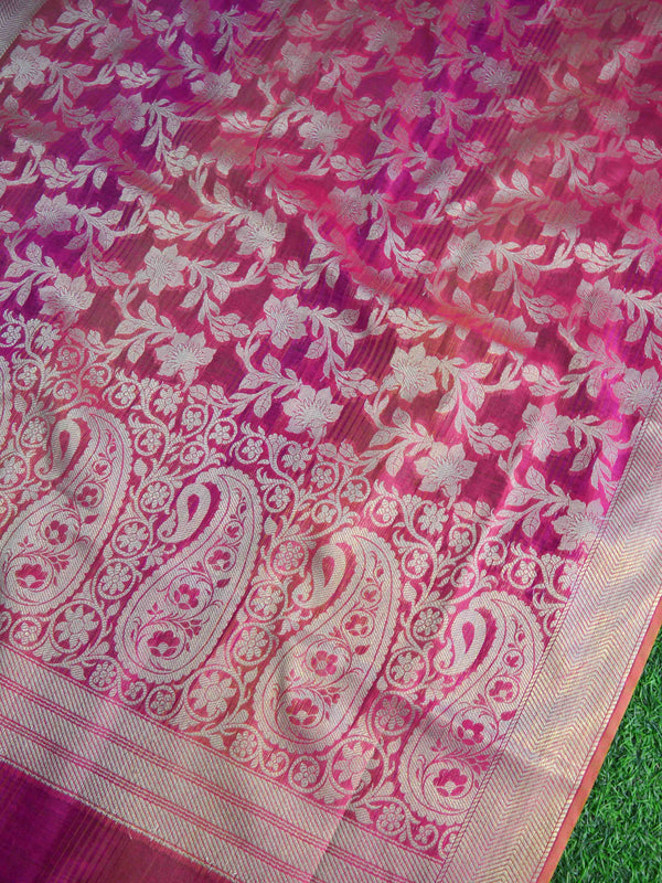 Banarasee Chanderi Cotton Salwar Kameez & Dupatta Set-Pink