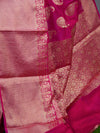 Banarasee Semi Silk Saree With Paisley Buti & Floral Pallu Design-Pink
