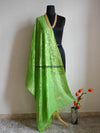 Banarasee/ Banarasi Cotton Silk Zari Jaal Dupatta-Green