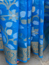 Banarasee Organza Mix Saree With Sona Rupa Jaal Design-Blue