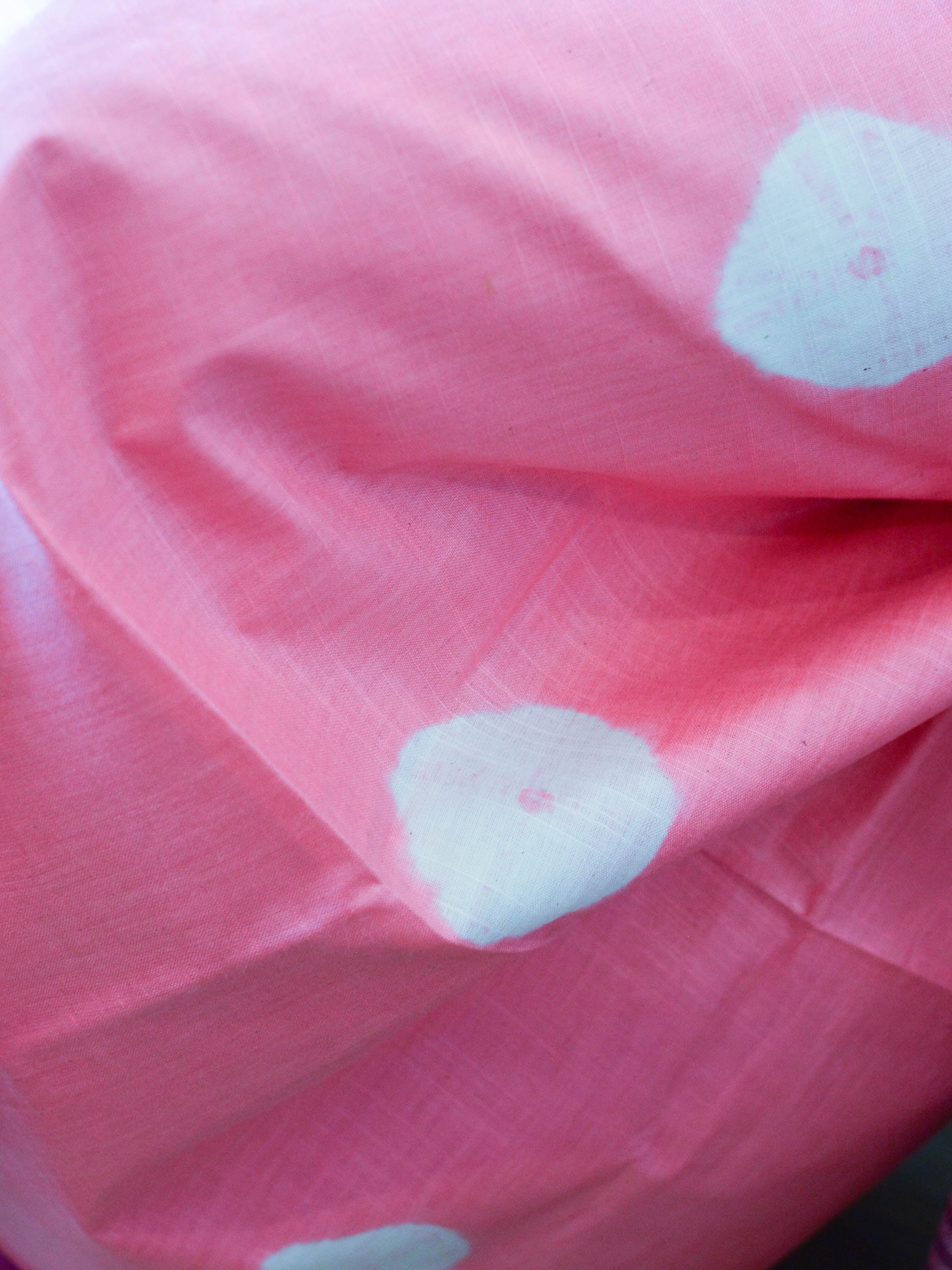 Bhagalpuri Silk Cotton Suit Set With Shibori Dye Design-Pink & Purple