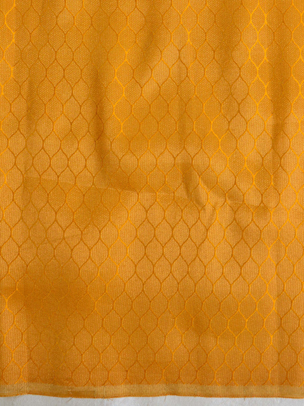 Banarasee Brasso Silk Chunri Bandhej Saree with Zari Work & Contrast Blouse-Red & Yellow