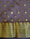 Banarasee Organza Mix Saree With Buti Design & Zari Border-Brown