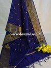 Banarasee Art Silk Buti Design Dupatta-Deep Blue
