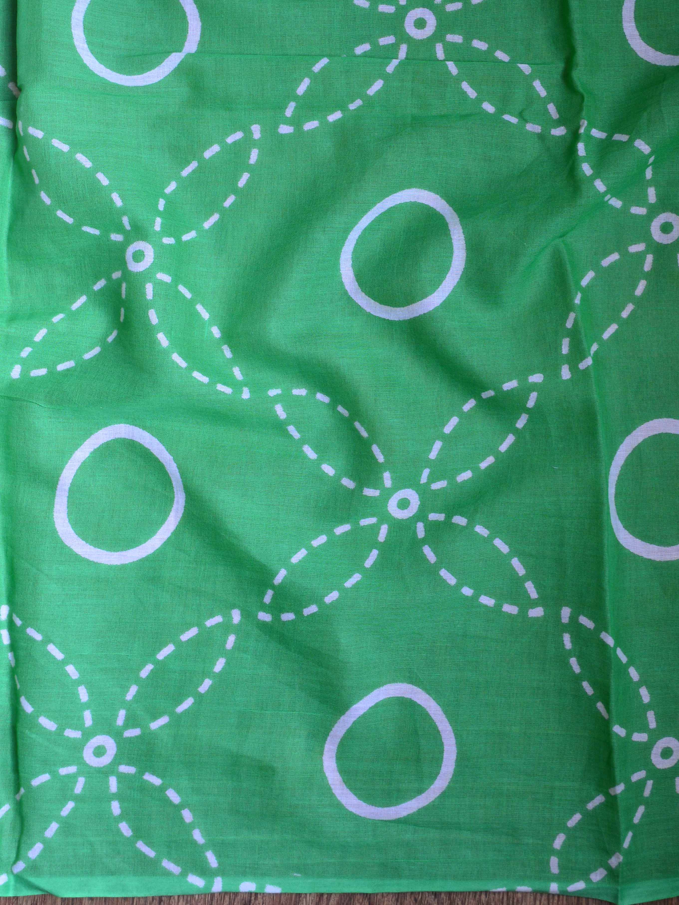 Handloom Mul Cotton Ajrakh Print Saree-White