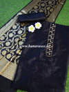 Banarasee Salwar Kameez Glossy Semi Silk Gotapatti Fabric With Jaal Dupatta-Black