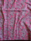 Handloom Mul Cotton Handblock Printed Suit Set-Pink & White