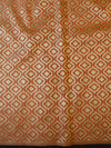 Banarasee Handloom Cotton Silk Salwar Kameez Fabric With Embroidered Dupatta-Orange