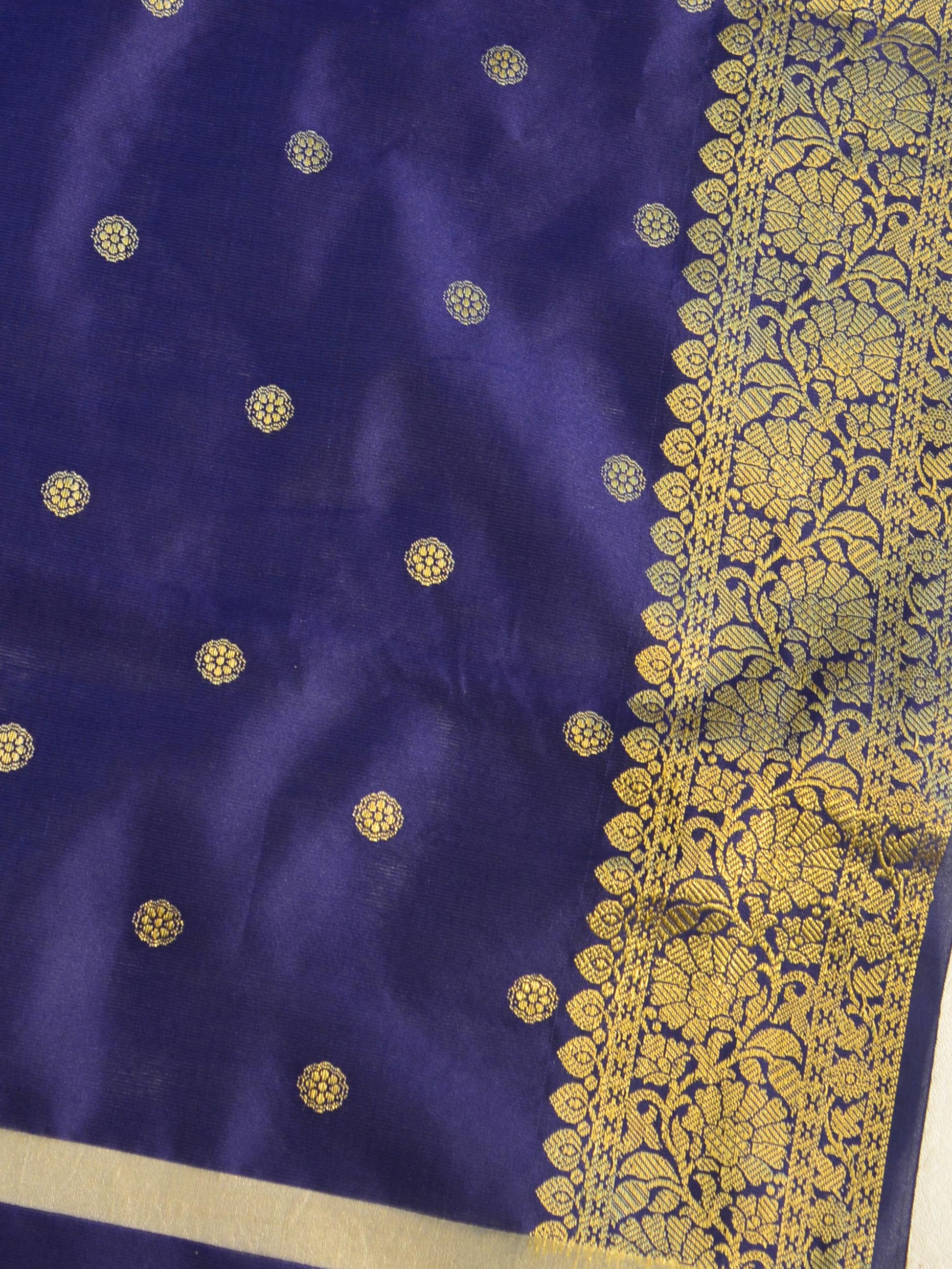 Banarasee Art Silk Buti Design Dupatta-Deep Blue