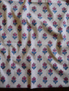 Handloom Mul Cotton Handblock Printed Suit Set-White