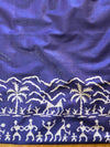 Bhagalpuri Salwar Kameez Glossy Cotton Silk Hand-Block Printed Fabric-Pink & Blue