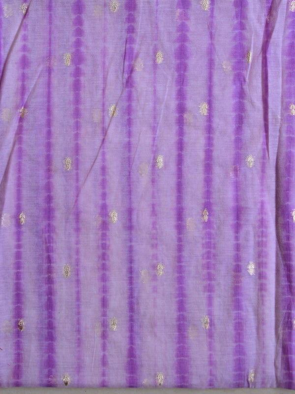 Banarasee Handloom Chanderi Silk Shibori Dyed Zari Work Salwar Kameez Dupatta Set-Lavender