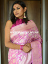 Banarasee Faux  Georgette Saree With Gold Zari Jaal Work-Pink