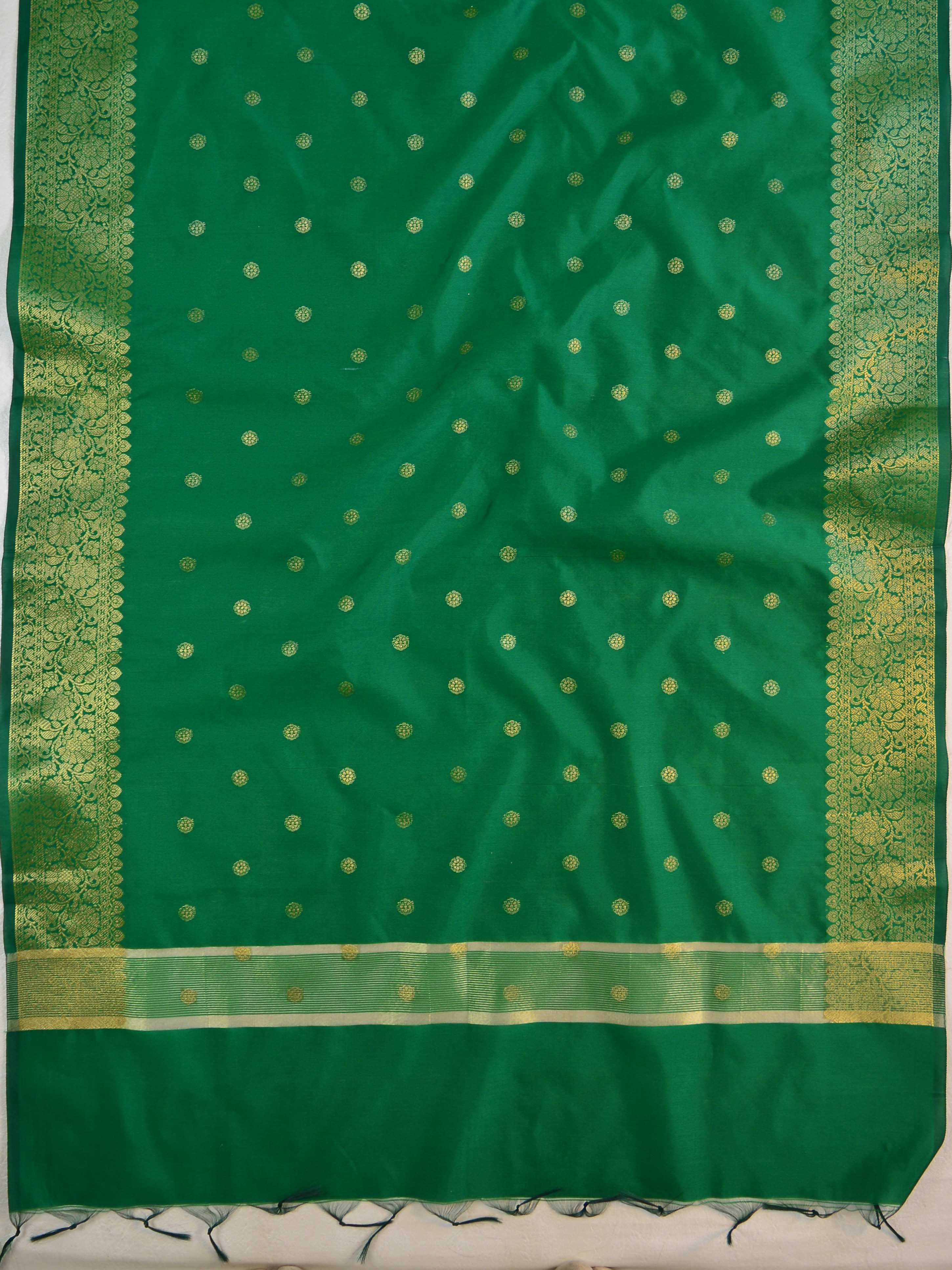 Banarasee Art Silk Buti Design Dupatta-Green