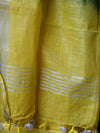 Bhagalpuri Silk Cotton Suit Set With Shibori Dye Design-Yellow & Green