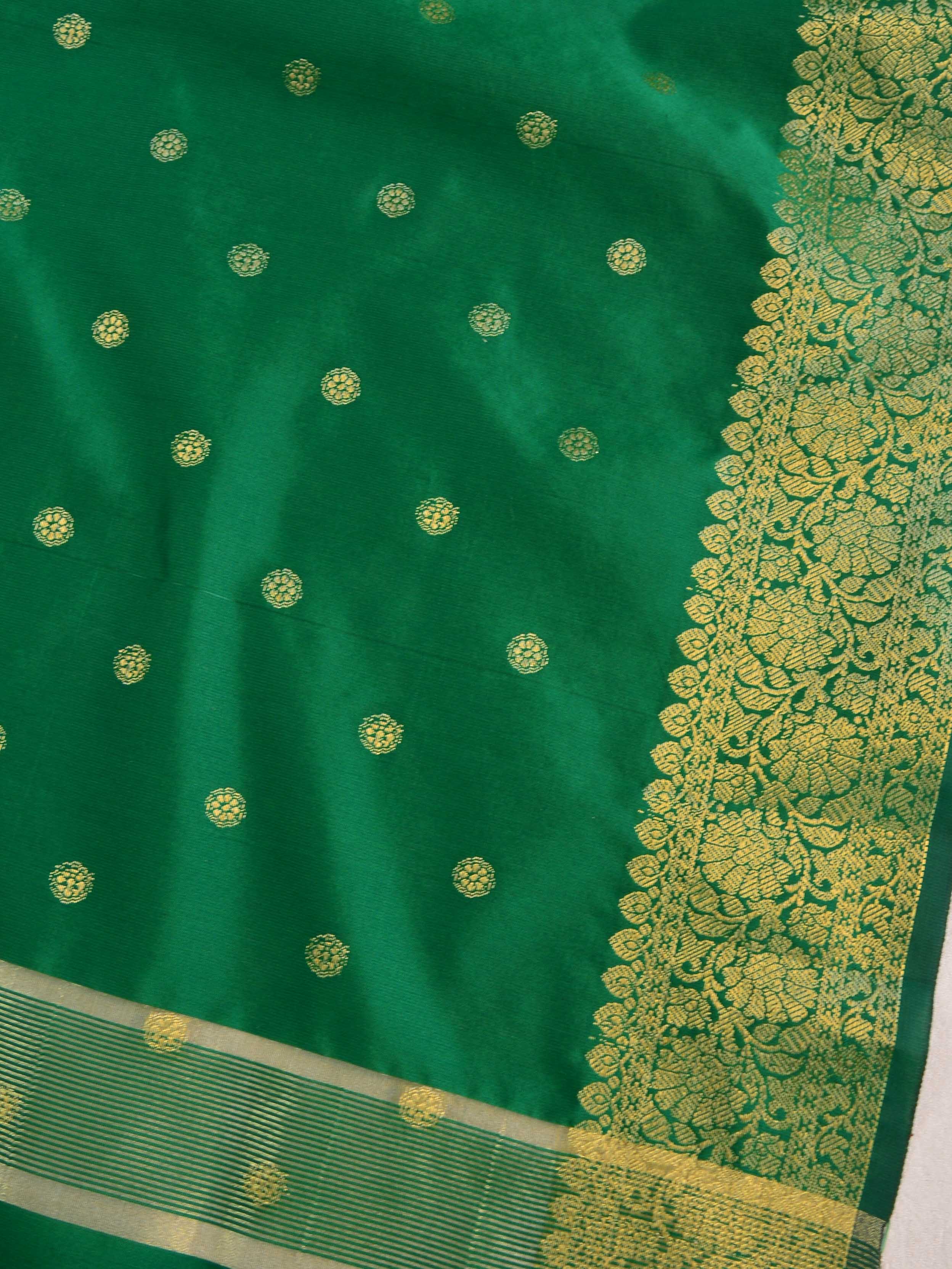 Banarasee Art Silk Buti Design Dupatta-Green