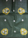 Bhagalpuri Silk Cotton Suit Set With Shibori Dye Design-Yellow & Green