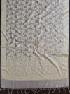 Banarasee Cotton Silk Jaal Pattern Dupatta-Beige