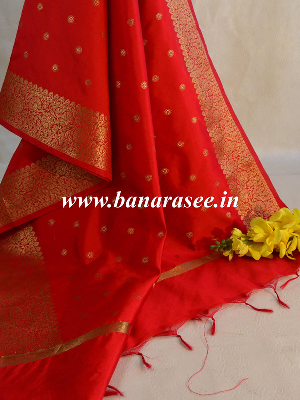 Banarasee Art Silk Buti Design Dupatta-Red