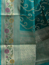 Banarasee Handloom Cotton Silk Mix Paithani Border Sari-Green