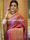 Banarasee Art Silk Saree With Meena Floral Border & Self Weaving Work-Maroon