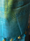 Bhagalpuri Jute Silk Cotton Suit Set With Shaded Dupatta & Kameez-Green