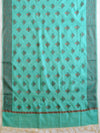 Banarasee Chanderi Cotton Salwar Kameez Fabric With Ghiccha Work-Green