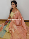 Banarasee Handwoven Silk Cotton Unstitched Lehenga Dupatta & Blouse Fabric-Multicolor