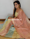 Banarasee Handwoven Silk Cotton Unstitched Lehenga Dupatta & Blouse Fabric-Multicolor