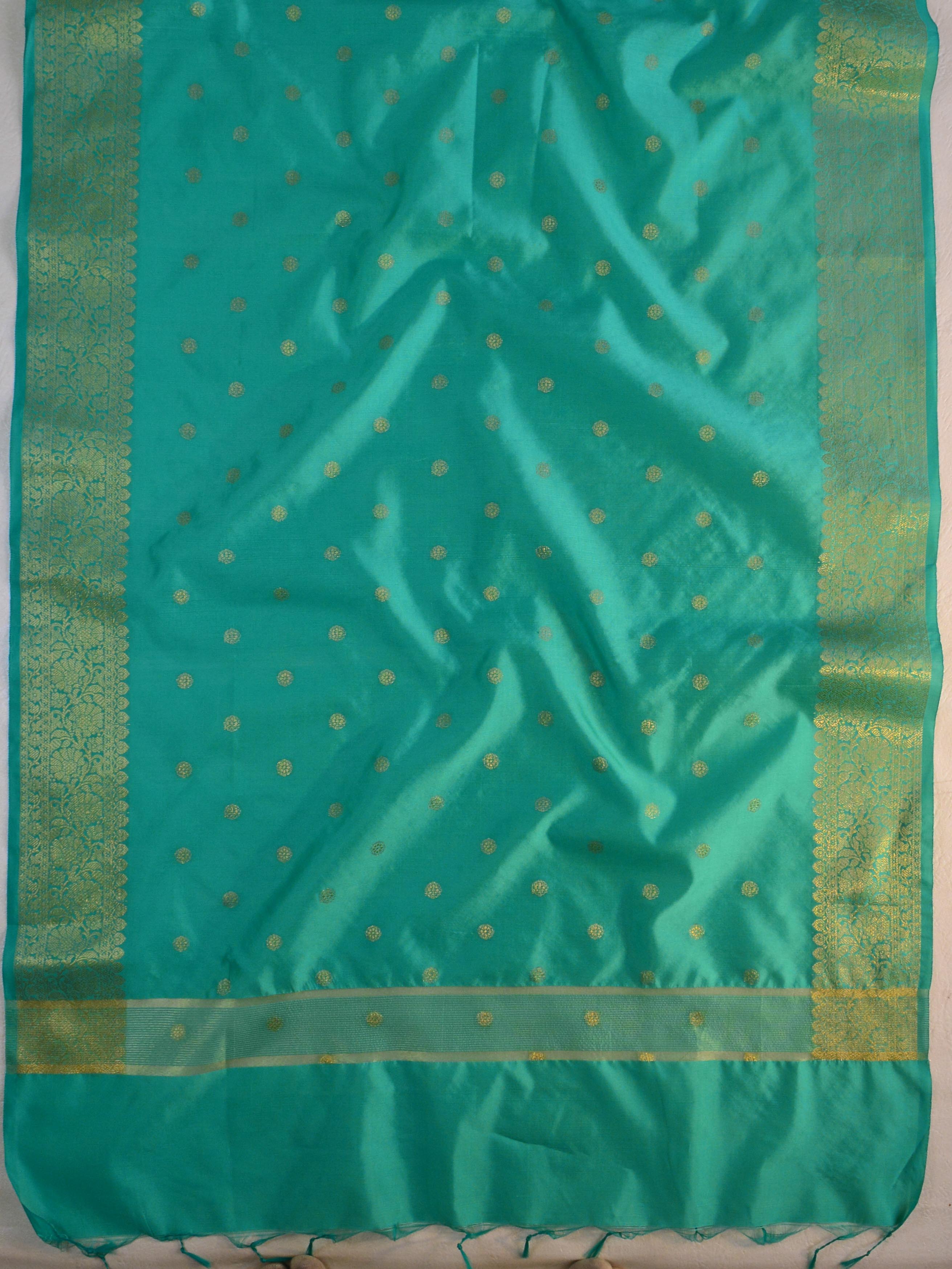 Banarasee Art Silk Buti Design Dupatta-Pastel Blue