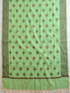 Banarasee Chanderi Cotton Salwar Kameez Fabric With Ghiccha Work-Light Green