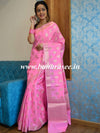 Banarasee Handwoven Semi Silk Saree With Buta Design-Neon Pink