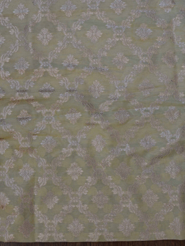 Banarasee Handwoven Silk Cotton Unstitched Lehenga Dupatta & Blouse Fabric-Multicolor