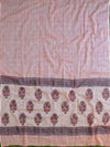 Handloom Mul Cotton Handblock Printed Suit Set-Cream & Peach